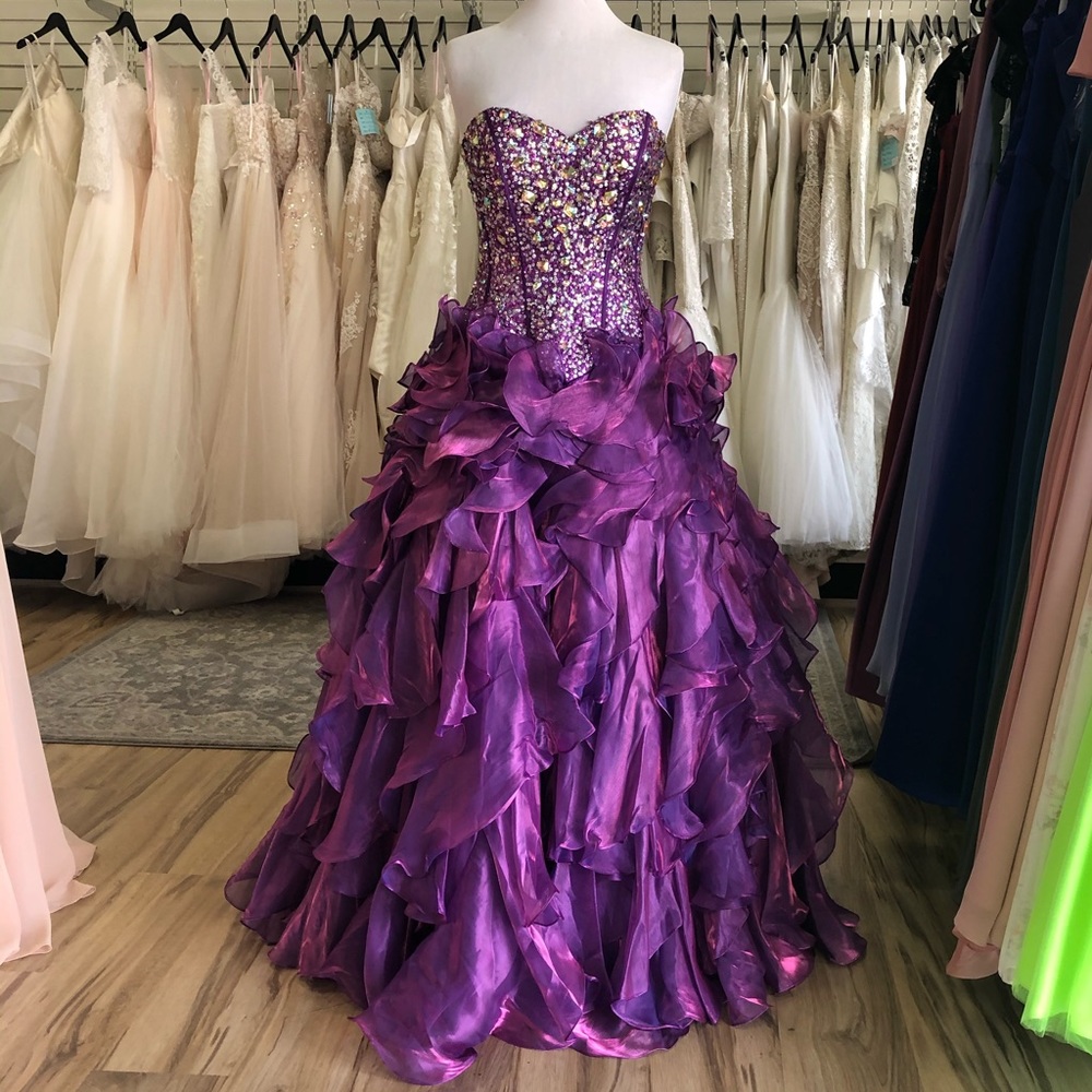 Purple Strapless Dress